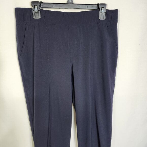 T By Talbots Womens Pant MP Petite Crop Blue Pull On Elastic Waist Cuffed Pocket - Picture 5 of 10